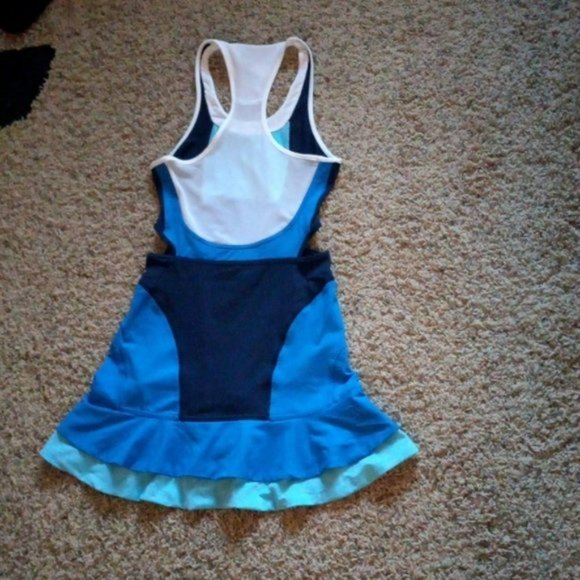 NWT Adidas Stella McCartney Tennis Dress skirt S Small 36 blue white - Picture 11 of 14